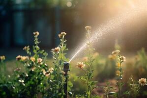 ai generato automaticamente irrigazione pianta. creare ai foto