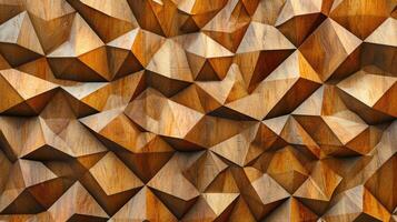 ai generato di legno triangolare astratto poligonale sfondo a partire dal Di legno, ai generato. foto