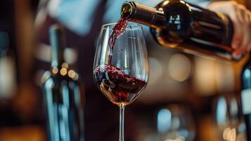 ai generato esperto sommelier assapora il arte di vino, precisione nel ogni versare, ai generato. foto