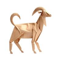 ai generato colorato origami capra, unico carta poligono opera d'arte, ideale animale domestico concetto, ai generato foto
