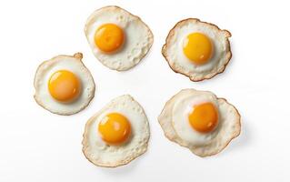 ai generato prima colazione fritte uova isolato su bianca sfondo foto
