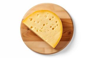 ai generato gustoso formaggio pezzi isolato su bianca sfondo foto