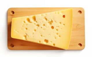 ai generato gustoso formaggio pezzi isolato su bianca sfondo foto