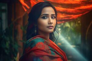 ai generato bangladesh maggior parte bellissimo attrice. creare ai foto