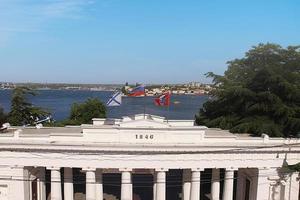 vista aerea con vista sul molo grafskaya. Sebastopoli, Crimea foto