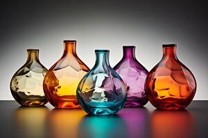 ai generato pieno di bolle bicchieri con colorato liquido schizzi. creare ai foto