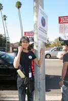 anne marie johnson schermo dell'attore gilda supporto il dello scrittore gilda di America sciopero al di fuori nbuniversale studi lotto lankershim blvd los angeles, circa novembre 13, 2007 foto