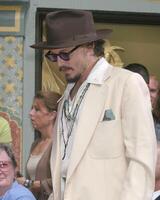 Johnny depp stampato a mano e impronta alimentare cerimonia per Johnny depp Grauman's Cinese Teatro los angeles, circa settembre 16, 2005 foto