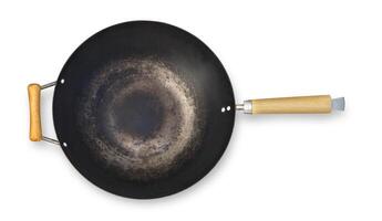 ferro wok isolato foto