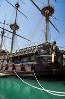 genoa, italia, 2 giugno 2015 - il galeone neptune nave pirata a genova, italia. la nave è stata costruita per il film romano polanski del 1986 intitolato pirati.