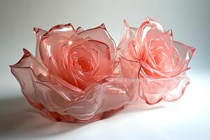 ai generato plastica Rose come decorativo arte pezzi foto