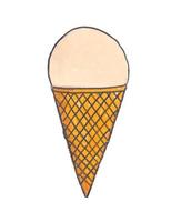 disegno di gelato con pastello su sfondo bianco foto