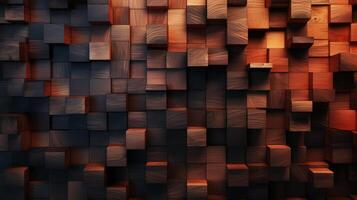 ai generato astratto sfondo di di legno cubi. 3d rendering, 3d illustrazione. foto