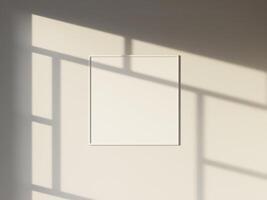 modello manifesto telaio nel moderno interno sfondo con finestra ombra foto