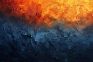 ai generato astratto arte messa a fuoco su granuloso gradienti. un' tela dove bene, simile alla sabbia cereali miscela attraverso un' spettro di colori, a partire dal in profondità blues per vivace arance foto