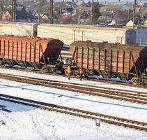 concetto tiro di il ferrovia carrozze. urbano foto