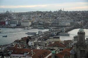 Istanbul aereo paesaggio urbano a tramonto a partire dal galata Torre foto