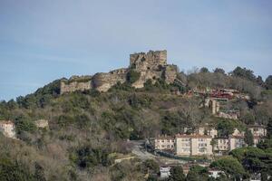 fortezza rovine di Yoros castello, Yoros kalesi, o genovese castello, un antico bizantino castello a il confluenza di bosphorus e nero mare nel anadolù Kavagi, Istanbul, tacchino foto