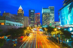 orizzonte di xinyi quartiere di taipei città nel Taiwan a notte foto