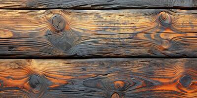 ai generato rustico di legno tavole con caldo colore toni e naturale textures foto