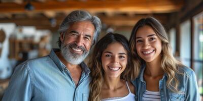 ai generato uomo e Due donne in piedi insieme foto