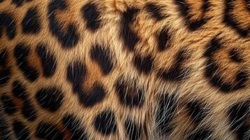 ai generato avvicinamento cattura il intricato modello e struttura di leopardo pelliccia, la creazione di un astratto sfondo, ai generato. foto