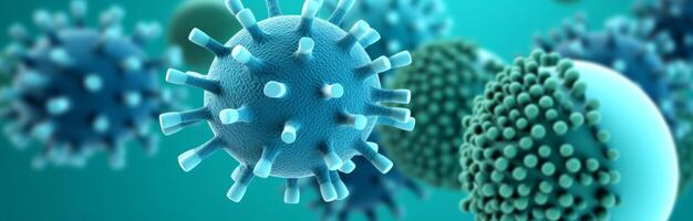 ai generato virus quello siamo nel un' blu sfondo ai generato foto