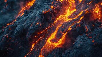 ai generato Esperienza il crudo energia di un' vulcanico magma eruzione con ipnotizzante lava flussi. ai generato. foto