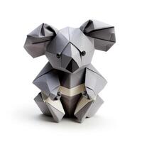 ai generato colorato origami koala, unico carta poligono opera d'arte, ideale animale domestico concetto, ai generato foto