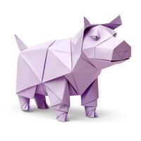 ai generato colorato origami ippopotamo, unico carta poligono opera d'arte, ideale animale domestico concetto, ai generato foto