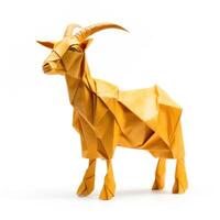 ai generato colorato origami capra, unico carta poligono opera d'arte, ideale animale domestico concetto, ai generato foto