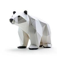 ai generato colorato origami polare orso, unico carta poligono opera d'arte, ideale animale domestico concetto, ai generato foto