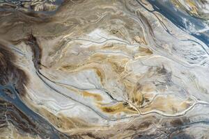 aereo Visualizza di surrealistico industriale posto. umano urto su il ambiente...degradato paesaggio.distrutto vista.terreno a partire dal sopra. foto