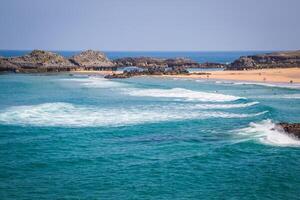 spiaggia di Helgueras, noja, Cantabria, Spagna foto