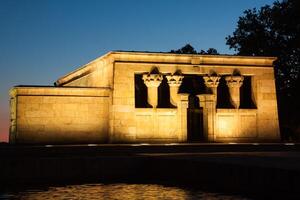 tempio di debod a notte, Madrid Spagna foto