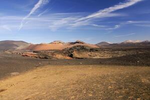 montagne di fuoco, montanas del fuego, parco nazionale di timanfaya nell'isola di lanzarote, spagna foto