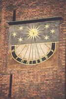 medievale meridiana su il parete di il st Maria, Danzica, Polonia foto