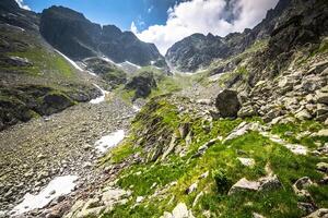 vista dei monti tatra dal sentiero escursionistico. Polonia. Europa. foto