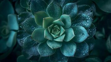 ai generato un' ipnotizzante macro catturare di un' verde succulento pianta foto