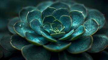 ai generato un' ipnotizzante macro catturare di un' verde succulento pianta foto