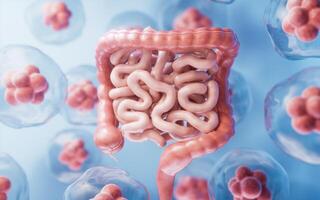 intestinale tratto con digestivo Salute concetto, 3d resa. foto