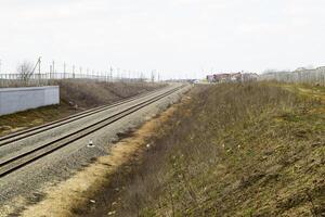 linee ferroviarie. ferrovia per treni. acciaio rotaie. foto