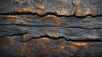 ai generato vecchio di legno sfondo con interessante crepe e legna grano. superiore Visualizza. foto
