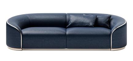 moderno e lusso blu pelle divano isolato su bianca sfondo. mobilia collezione. foto