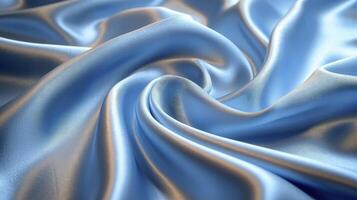 ai generato blu seta tessuto sfondo. il lussuoso tessuto strutturato è molto realistico e dettagliato. foto
