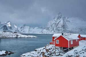 Hamnoy pesca villaggio su lofoten isole, Norvegia foto