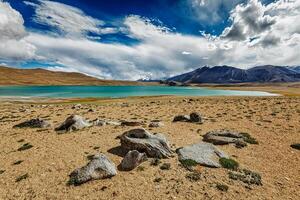 himalayano lago Kyagar tso nel Himalaya foto
