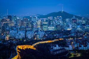 Seoul orizzonte nel il notte, Sud Corea. foto