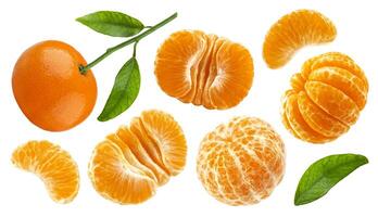 mandarino o mandarino isolato su bianca sfondo foto