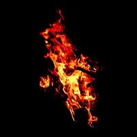 fuoco di fiamma ardente isolato su buio sfondo per grafico design scopo foto